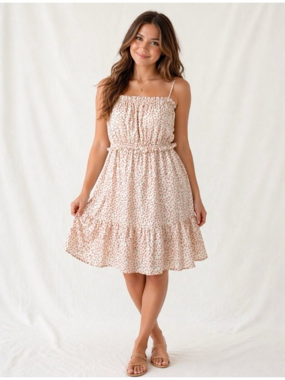 Jessica Simpson Womens Jr Ditsy Floral Dress Sz L  Sundress Cottagecore Country